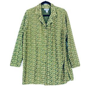 Diane Von Furstenberg The Color Authority Womens size large top velvet button L